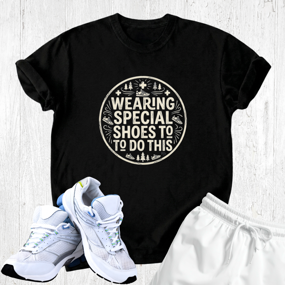 Wearing special shoes to do this